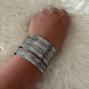 Silver Hammered Cuff Bracelet